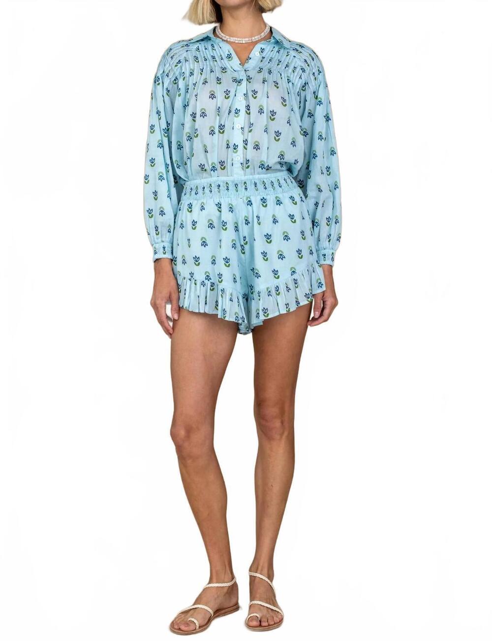 NEW ELIZABETH JAMES THE LABEL women's chandler shorts in blue